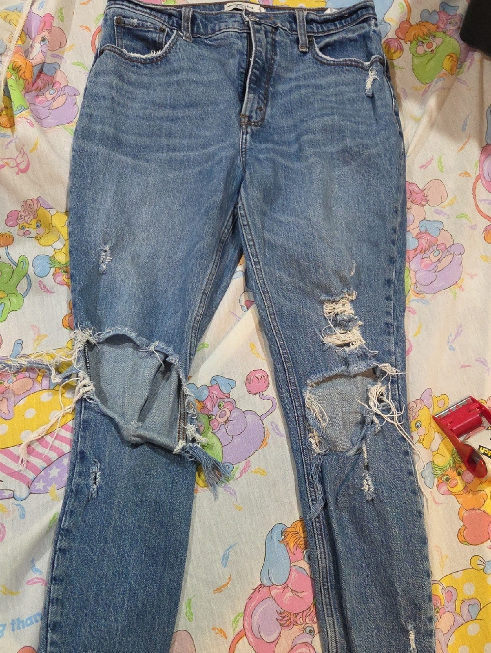 Abercrombie & Fitch Distressed Light Blue Skinny Highrise Jeans 29